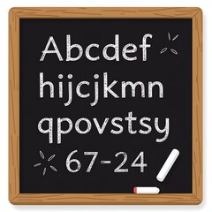 Obraz premium Chalkboard with Alphabet and Numbers