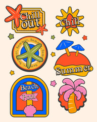Retro graphic sticker design