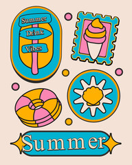 Summr retro graphic elements