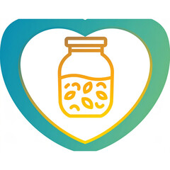 Overnight oats jar outline icon vector