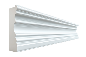 A white molding is shown on a white background