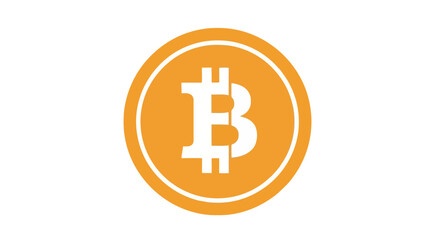 Obraz premium Vector art of the iconic orange bitcoin symbol is displayed prominently against a clean white background, representing the world of digital currency and decentralized finance