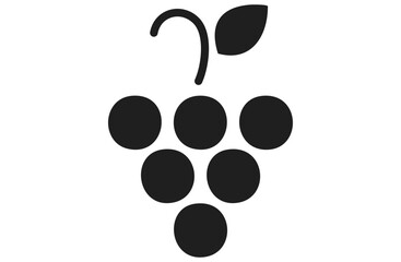 ぶどうの実と葉のシンプルなアイコン