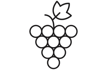 ぶどうの実と葉のシンプルなアイコン