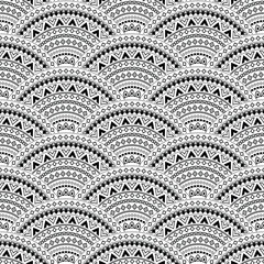 Intricate Black and White Tribal Pattern Design