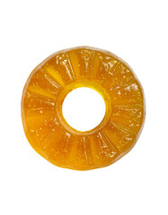 Sweet translucent orange candy ring with detailed texture, perfect for confectionery promotions and vibrant designs.