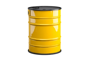 A yellow barrel with a black top