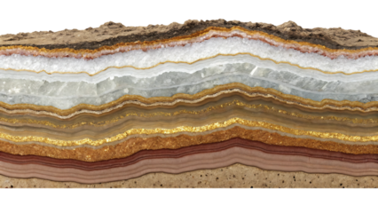 Stunning layered agate stone section with vibrant colors and unique natural patterns
