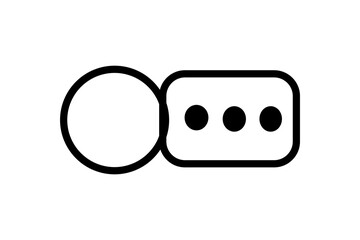This image features two black shapes connected horizontally on a white background. The left shape is an empty circle.