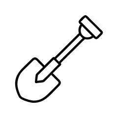 Isolated shovel vector outline illustration for gardening digging farming agriculture tool icon design 90