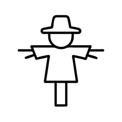 Scarecrow vector icon illustration for farm, autumn, halloween, and thanksgiving designs and art