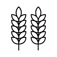 Wheat stalks vector illustration, grain harvest symbol, agriculture and farming design element, 90 chars