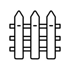 Fence outline drawing for backyard privacy and garden landscape design vector illustration element