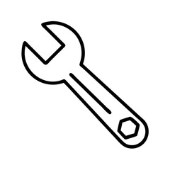 Wrench tool vector icon illustration for repair maintenance service and construction projects design