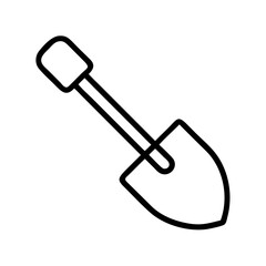 Shovel icon vector illustration digging tool gardening equipment outline drawing simple design element