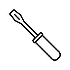 Flat head screwdriver tool icon vector illustration for diy repair and construction projects and design 90