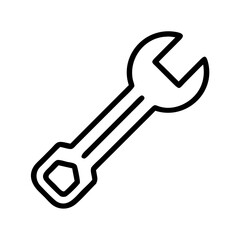 Wrench tool icon vector illustration, open end wrench, repair tool, maintenance tool, hardware tool