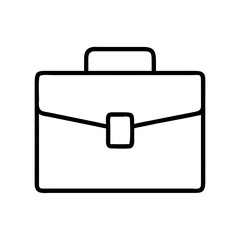 Briefcase outline icon vector illustration, business portfolio bag, office document case design, work