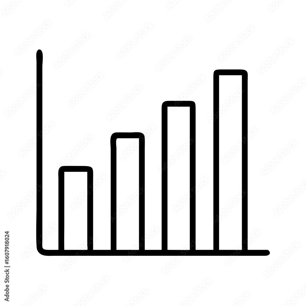 Poster growth bar chart diagram vector illustration showing business success and financial progress report 