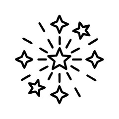 Obraz premium Starburst doodle illustration with stars and rays for celebration and festive designs vector