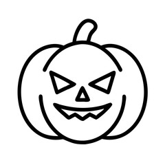 Halloween pumpkin vector illustration, jack o lantern outline drawing for halloween designs and decoration