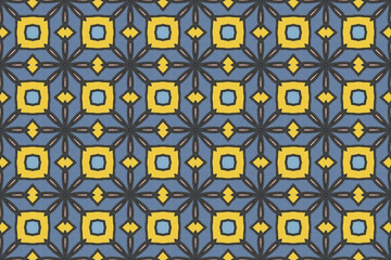 Seamless Fashion Digital Textile Art Cloth Template Tile Decoration Design Shape Luxury Interior Geometric Fabric Texture Wallpaper Endless Visual Background Perspective Graphic Symmetric Pattern.