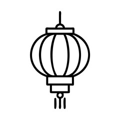 Outline chinese lantern vector illustration for new year festival decoration and celebration design