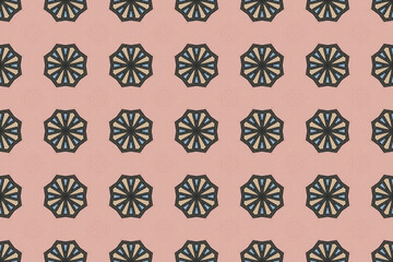 Seamless Symmetric Cloth Wallpaper Art Geometric Visual Graphic Digital Tile Fashion Fabric Texture Decoration Shape Interior Luxury Template Endless Background Textile Perspective Design Pattern.