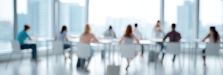 Blurred view of a business meeting