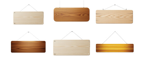 3D Render of a Rustic Hanging Wooden Signboard