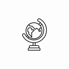 globe map icon sign vector