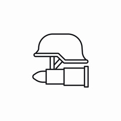 helmet bullet army icon sign vector