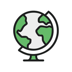 Globe Icon – Map and World UI Flat Vector