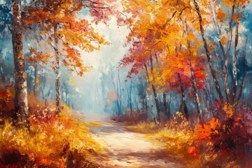 Following the foggy night, the forest came alive with the morning sun's illumination