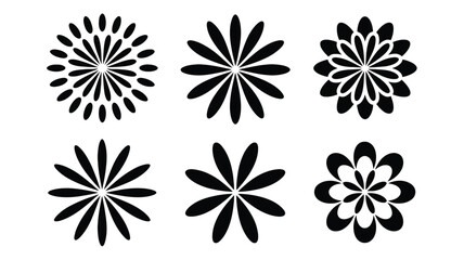 Black floral motifs on white background flower pattern