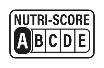 Black and White Nutri-Score A Label – Vector Nutrition Icon