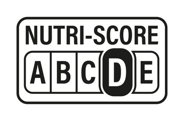 Nutri-Score D Monochrome Label – Vector Food Warning Icon