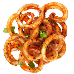 Crispy Onion Rings Garnished with Fresh Herbs