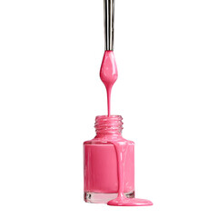 Pink Nail Polish Dripping Elegantly Against Pink Background --v 7.0 --s 250
