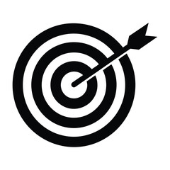 Black and white target with arrow vector illustration for business success concept design target