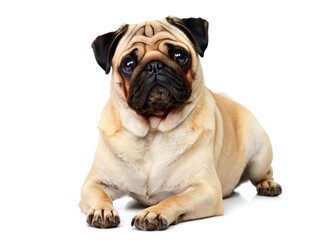 Obraz premium pug dog puppy isolated on white background