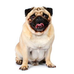 Obraz premium pug dog isolated on white background