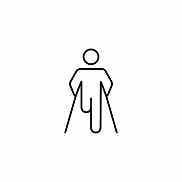 leg amputee icon sign vector