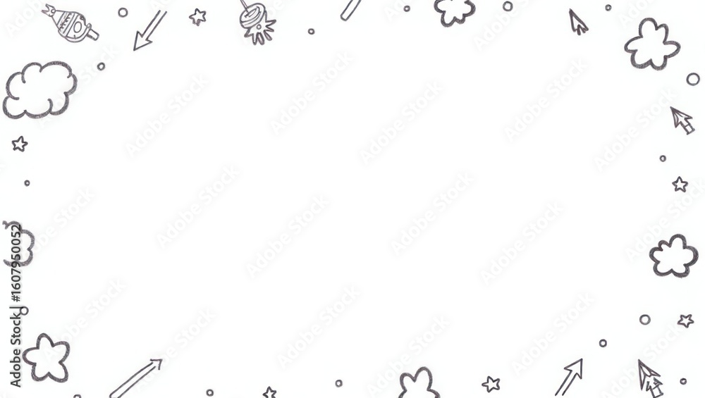 Aufkleber a simple graphic border design with playful elements.