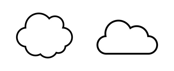 Set Of Line Style Clouds