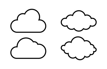 Set Of Line Style Clouds