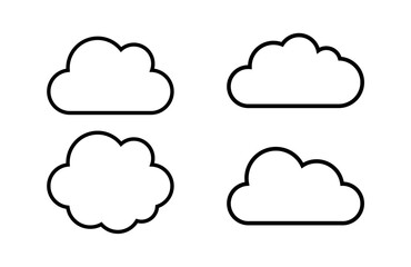 Set Of Line Style Clouds