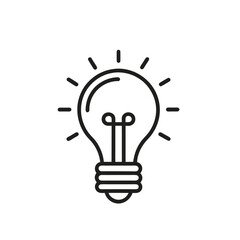 light bulb icon outline vector