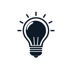 light bulb icon silhouette vector