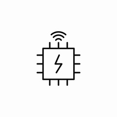 microchip energy signal icon sign vector